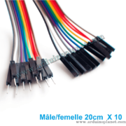 Câble Dupont Mâle/Femelle 20CM X 10