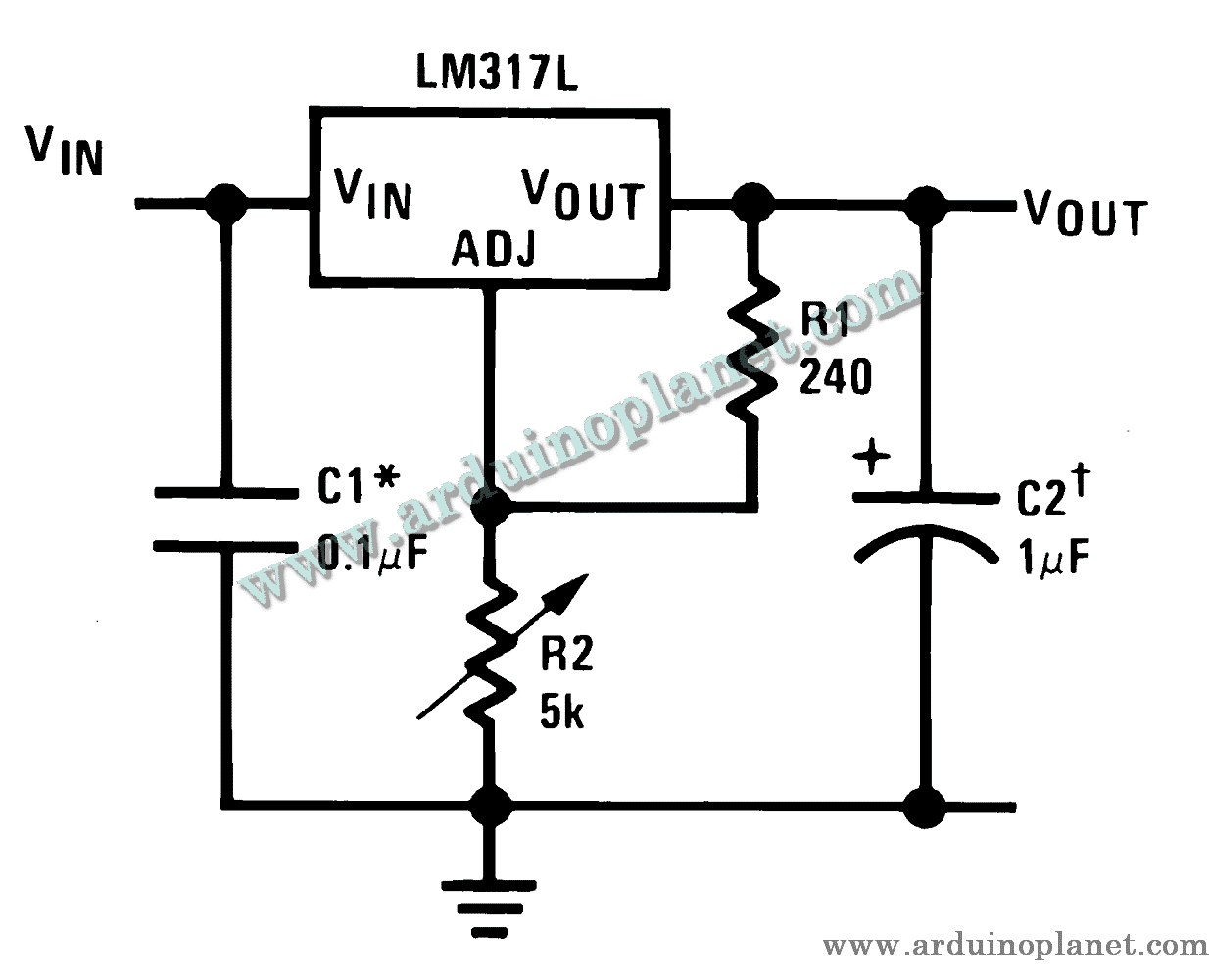 Régulateur de tension ajustable LM317LZ - TO-92